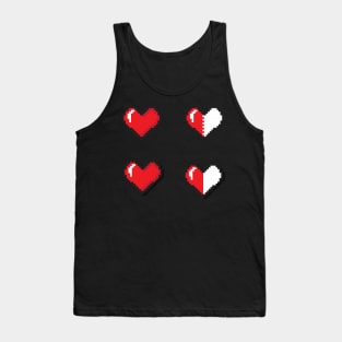 Pixel Heart Sticker - retro 8 bit classic game style Tank Top